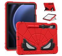 FONREST Custodia robusta per bambini per Samsung Galaxy Tab S10 Lite 10.9 pollici 2025 SM-X400/X406B/S10FE con doppio cavalletto S portapenne, antiurto PC+silicone resistente per bambini (rosso/nero)