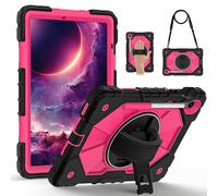 FONREST Custodia robusta per Samsung Galaxy Tab S10 Lite 10.9 pollici 2025 SM-X400/X406B con supporto per penna a S, cavalletto girevole, impugnatura rigida antiurto armatura cover w/tracolla (nero +