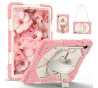 FONREST Custodia robusta per Samsung Galaxy Tab S10 Lite 10.9 pollici 2025 SM-X400/X406B con supporto per penna a S, cavalletto girevole, impugnatura rigida antiurto armatura cover w/tracolla (oro