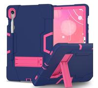 FONREST Custodia robusta per Samsung Galaxy Tab S10 Lite 11,9" 2025 SM-X400/X406B/S10 FE/S9 FE con supporto per penna S, resistente, ibrida, antiurto, adatta ai bambini (blu navy e rosa)