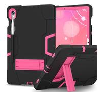 FONREST Custodia robusta per Samsung Galaxy Tab S10 Lite 11,9" 2025 SM-X400/X406B/S10 FE/S9 FE con supporto per penna S, resistente, ibrida, antiurto, adatta ai bambini (nero + rosa)