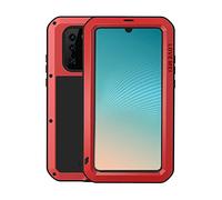 FONRESTutto il Corpo Custodia per Huawei P30 Pro, Love Mei 6,47-pollice Robusto Ibrido Alluminio Metallo Antiurto Antipolvere Cover con vetro temperato, Supporta la Ricarica Wireless (Rosso)