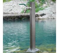 Fontaine ad angolo in stile antico con colonne in acciaio inox per esterni, design di archiviazione superiore, di grandi dimensioni, elegante finitura argento