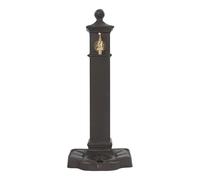 Fontana, 33 x 29,5 x 74 cm, colonna d'acqua per esterni, con rubinetto, fontana, colonna d'acqua retrò, per giardini, cortili, prati (marrone)