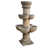 Fontana 8 Vasche Pietra Biscottini Giardino 90x90x160 Arredo Esterno Rustico