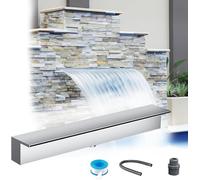 Fontana a Cascata da 180 cm per Giardino, Patio e Giardino roccioso - Elemento d'Acqua Argentato con Accessori, beccuccio a spruzzo Decorativo per Esterni