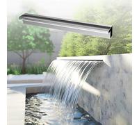 Fontana a cascata in acciaio inox, cascata con scarico e luce LED a 7 colori cangianti, for giardino pensile/terrazzo(90cm/35.4in)