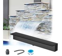 Fontana a Cascata in Acciaio Inox - Elegante Elemento d'Acqua per Piscine Interne/Esterne, patii e Giardini - Bocchetta a spruzzo con Accessori Completi per Uno Spettacolo d'Acqua mozzafiato