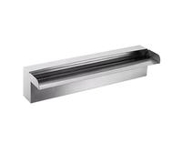 Fontana a Cascata in Acciaio Inox per Piscine e Giardini - Sfioratore Rettangolare da 50 cm con Raccordo per Tubo, Ideale per laghetti e Spa all'aperto