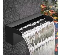 Fontana a Cascata in Acciaio Inox per Piscine Fuori Terra e laghetti per Koi - Lama d'Acqua a Cascata Regolabile da 8 a 80 cm (32 pollici/80 cm) per Decorazione da Giardino