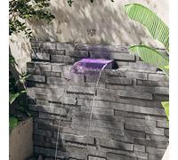 Fontana a cascata in acrilico, 30 cm, con LED RGB, decorazione per terrazza, balcone, gioco d'acqua con telecomando, per interni ed esterni