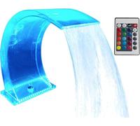 Fontana a Cascata LED in Acrilico con Telecomando, Fontana da Esterno Resistente per Piscine Fuori Terra e Laghetti da Giardino, Opzioni di Dimensioni Multiple per Decorazione Patio e Cortile