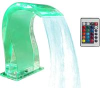 Fontana a Cascata LED in Acrilico con Telecomando, Fontana da Esterno Resistente per Piscine Fuori Terra e Laghetti da Giardino, Opzioni di Dimensioni Multiple per Decorazione Patio e Cortile