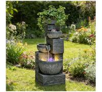 Fontana a cascata per esterni, moderna fontana da pavimento rilassante con luce e atomizzatore, per casa e ufficio, altezza 108 cm