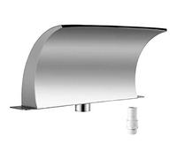 Fontana a Cascata per Piscina, in Acciaio Inox 304, Ideale per Piscine interrate, Giardini con dislivello a strapiombo e laghetti.