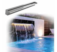 Fontana a cascata rettangolare con beccuccio, fontana a cascata con luce LED, elemento d'acqua for esterni for piscine in giardino/paesaggi di piscine residenziali(60cm/23.6in)