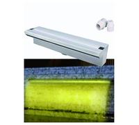 Fontana a Cascata Rettangolare in Acciaio Inox for Piscina, con Scarico a Cascata, Fontana a Cascata con Raccordo for Tubi for Giardino, Piscine, fontane(60cm/23.6in)