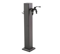 Fontana a colonna d'acqua da esterno in acciaio inox, 78,7 cm, autoportante, antigelo, resistente, resistente alle intemperie, con doppia uscita d'acqua, perfetta per il giardinaggio.