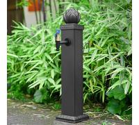Fontana a colonna d'acqua per esterni in acciaio inossidabile 304 con rubinetto antigelo e base stabile, perfetta per decorare giardino, patio e cortile