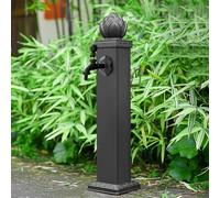 Fontana a colonna d'acqua per esterni in acciaio inossidabile 304 con rubinetto resistente al gelo e base stabile, durevole fontana da giardino per terrazze e cortili