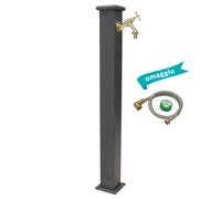 Fontana a colonna Olimpia in acciaio esterno casa giardino rubinetto L+ impianto