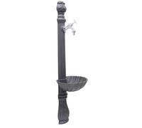 Fontana a colonna Osiride in ghisa con rubinetto e vasca per casa giardino