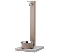 Fontana a Colonna Rubinetto Doppio in Ottone con Base e Vaschetta Abbeveratoio