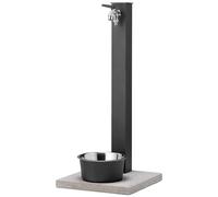 Fontana a Colonna Rubinetto Doppio in Ottone con Base e Vaschetta Abbeveratoio