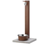 Fontana a Colonna Rubinetto Doppio in Ottone con Base e Vaschetta Abbeveratoio Belfer 42/REX-R Ruggine