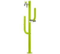 Fontana a Colonna Rubinetto Doppio in Ottone e Porta Tubo Arizona Belfer 42/ARZ Verde Acido