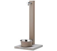 Fontana a Colonna Rubinetto Temporizzato con Base e Vaschetta Abbeveratoio