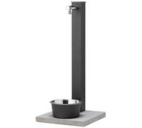 Fontana a Colonna Rubinetto Temporizzato con Base e Vaschetta Abbeveratoio Belfer 42/REX-P Antracite