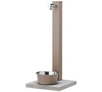 Fontana a Colonna Rubinetto Temporizzato con Base e Vaschetta Abbeveratoio Belfer 42/REX-P Tortora