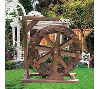Fontana a forma di ruota ad acqua, migliora la decorazione del giardino per interni ed esterni, fontana ornamentale Feng Shui, perfetta per balcone, patio, cortile (diametro 20 cm)