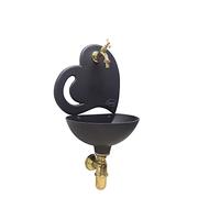 Fontana a Muro Afrodite Colore ghisa con Rubinetto MOD.303L e Sifone in Ottone casa e Giardino (Lucido)