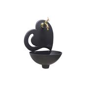 Fonderia Bongiovanni | Fontanella da giardino | Fontana a muro | Modello Afrodite | colore antracite | con rubinetto ottone lucido | per casa giardino | fontanella da esterno | fontana da giardino