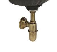 Sifone in ottone brunito a bottiglia con piletta da 1" per fontana vasca lavello