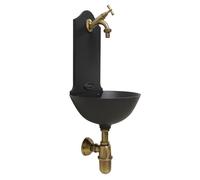 Fontana a Muro Malaga Colore ghisa con Rubinetto 303 e Sifone in Ottone casa