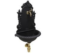 Fontana a muro Pamplona colore ghisa rubinetto e sifone ottone casa e giardino