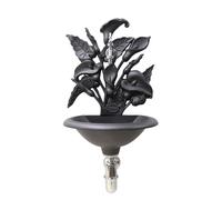 Fontana a muro parete Calla per giardino casa con rubinetto e sifone ottone