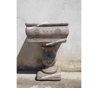 FONTANA A MURO PARETE LAVANDINO CON COLONNA DA GIARDINO PER ESTERNO CEMENTO H 81