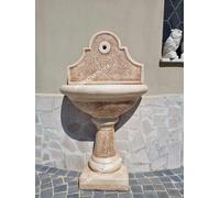 FONTANA A MURO PARETE LAVANDINO CON COLONNA DA GIARDINO PER ESTERNO CEMENTO H128