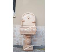FONTANA A MURO PARETE LAVANDINO CON COLONNA DA GIARDINO PER ESTERNO CEMENTO H130