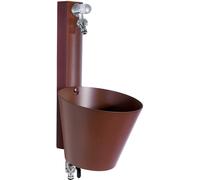 Fontana a Parete da Giardino con Doppio Rubinetto colore Ruggine