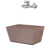 Fontana a Parete da Giardino con Miscelatore e Vasca Belfer 42/PRQM Tortora