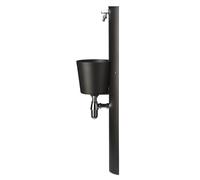 Fontana a Parete da Giardino con Rubinetto e Secchio Belfer 42/PRT Antracite