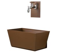 Fontana a Parete da Giardino con Rubinetto e Vasca Belfer 42/PRQ Ruggine