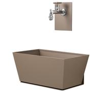 Fontana a Parete da Giardino con Rubinetto e Vasca Belfer 42/PRQ Tortora