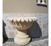 FONTANA A PARETE DA MURO CON VASCA LAVANDINO PER ESTERNO GIARDINO IN CEMENTO H70