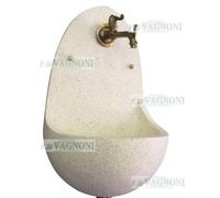 Fontana a parete in cemento e graniglia di marmo leviga fontanella no rubinetto
